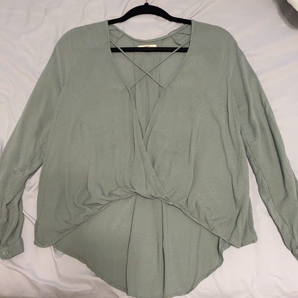 Silence + Noise Mayfair Surplice Plunge Top